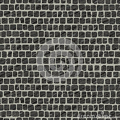 Squared street stone pavement. Seamless pattern. Vector Illustration