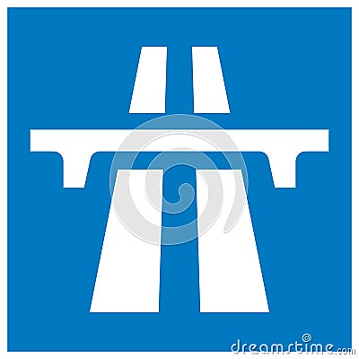 Highway blue sign Vector Illustration
