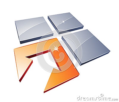 Squares and arrow design Vector Illustration