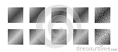 Squares With Different Resolution of Bitmap Dither Tilted Gradient Vector Set Vector Illustration