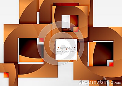 Squares geometric object in light 3d space, abstract background Vector Illustration