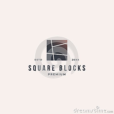 Squares with straight lines that cut each other into pieces and puzzle. Premium lots design template Vector Illustration