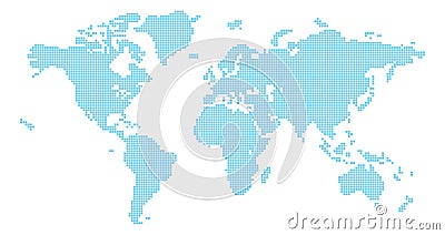 Squares world map Vector Illustration