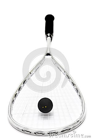 Squash racket and ball Stock Photo