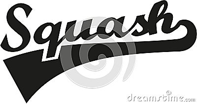 Squash word retro Vector Illustration