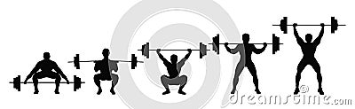 Squat with barbell. Vector Illustration