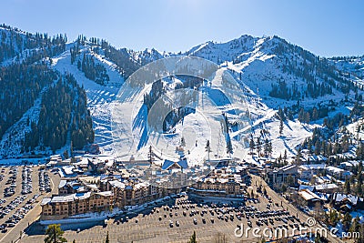 Squaw Valley Ski Resort aerial photo Editorial Stock Photo