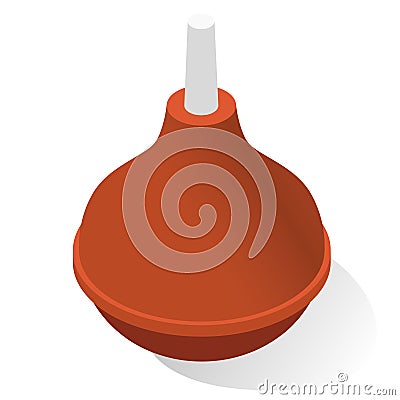 Squeeze bulb realistic icon. Rubber rectal syringe. Enema, clyster. Anal douche. Medical tool. Vector Illustration