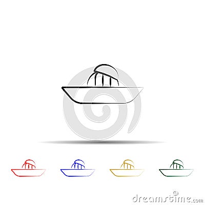 Squeezing lemon multi color style icon. Simple thin line, outline vector of tea icons for ui and ux, website or mobile application Stock Photo