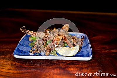 Squid frie is very delicious food Stock Photo