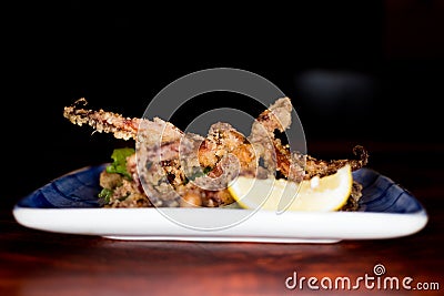 Squid frie is very delicious food Stock Photo