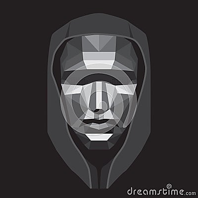 Squid Game character face. character polygonal mask. last series. vector illustration poster template Editorial Stock Photo
