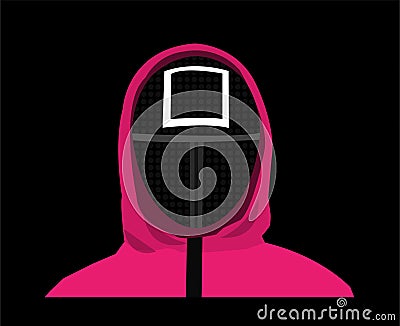 Squid game Design Clothes Pink square Shape Vector Illustration