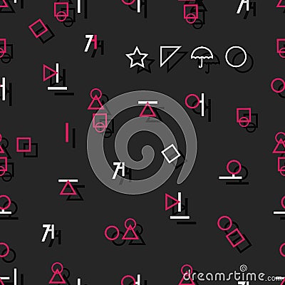 Set of Squid Game vector illustration poster template Editorial Stock Photo