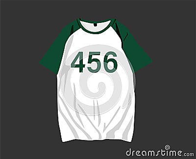 Squid game Shirt Number 456 Seong Gi-Hun character Player Design Clothes Green Cartoon Illustration