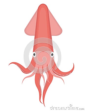 Squid icon logo element. Flat style, isolated on white background. Vector illustration, clip art. Vector Illustration