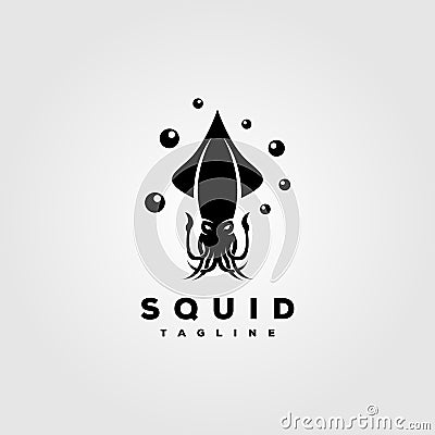 Squid logo vintage vector illustration design Vector Illustration
