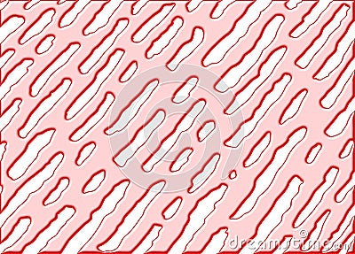 Squiggly hand-drawn broken line design, Red bright metal style Stock Photo