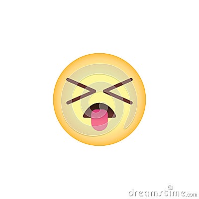 Squinting Face With Tongue emoticon flat icon Vector Illustration