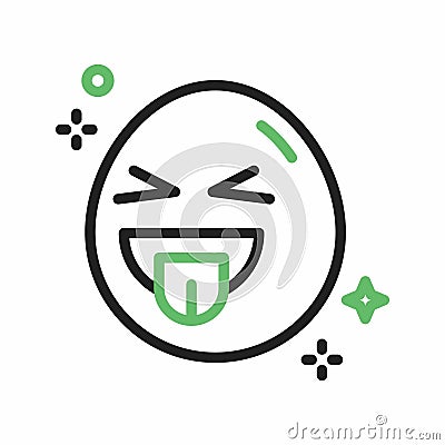 Squinting Face with Tongue icon image. Vector Illustration