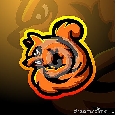 Squirrel esport logo mascot design Vector Illustration