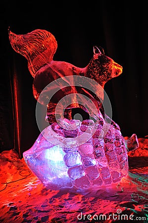 Squirrel Ice Sculpture Editorial Stock Photo