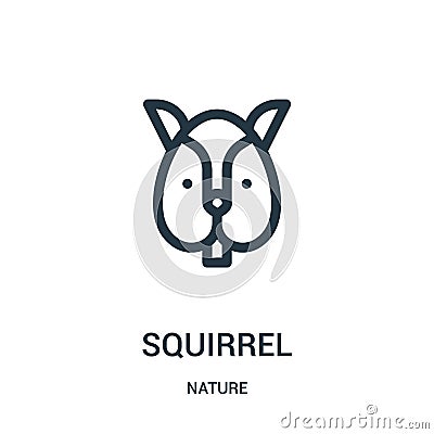 squirrel icon vector from nature collection. Thin line squirrel outline icon vector illustration. Linear symbol for use on web and Vector Illustration