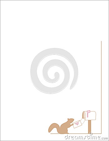 Squirrel mailing love letter Vector Illustration