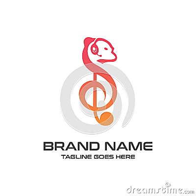 Squirrel music logo Stock Photo