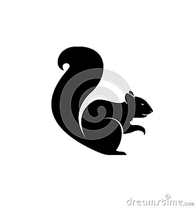 Squirrel Silhouette Vector Vector Illustration