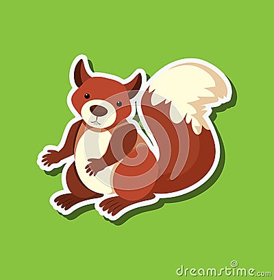 A squirrel sticker character Vector Illustration