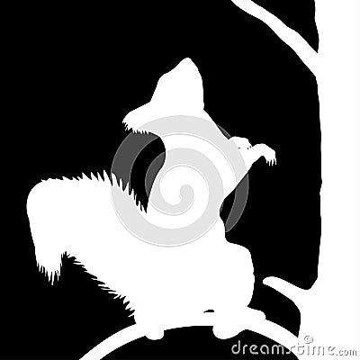 Squirrel on the tree. Vector Illustration