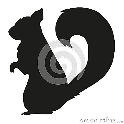 Squirrel vector silhouette illustration Vector Illustration