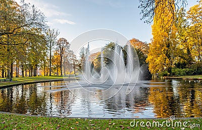 Valkenberg park in the Dutch city of Breda in the fall season. Stock Photo