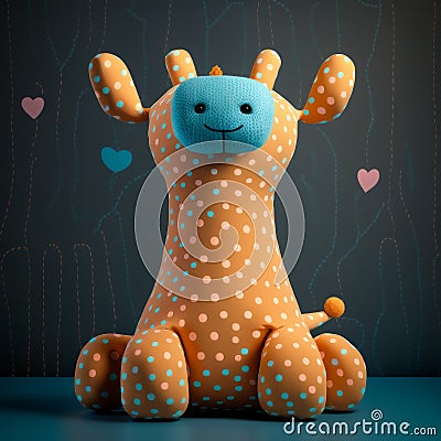 Squishy and Soft: The Perfect Giraffe Plush Toy Cartoon Illustration