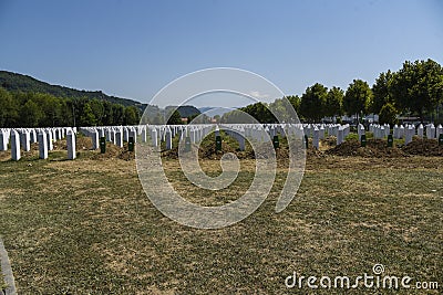 The Srebrenica-Potocari memorial and cemetery Editorial Stock Photo