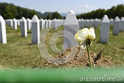 The Srebrenica-Potocari memorial and cemetery Editorial Stock Photo