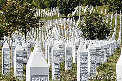 The Srebrenica-Potocari memorial and cemetery Editorial Stock Photo