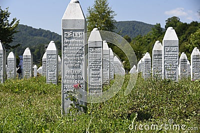 The Srebrenica-Potocari memorial and cemetery Editorial Stock Photo