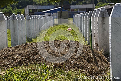 The Srebrenica-Potocari memorial and cemetery Editorial Stock Photo