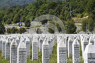 The Srebrenica-Potocari memorial and cemetery Editorial Stock Photo