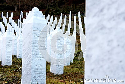 The Srebrenica-Potocari memorial and cemetery for the victims of Editorial Stock Photo