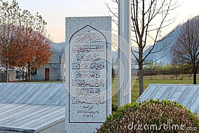 The Srebrenica-Potocari memorial and cemetery for the victims of Editorial Stock Photo