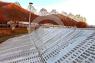 The Srebrenica-Potocari memorial and cemetery for the victims of Editorial Stock Photo