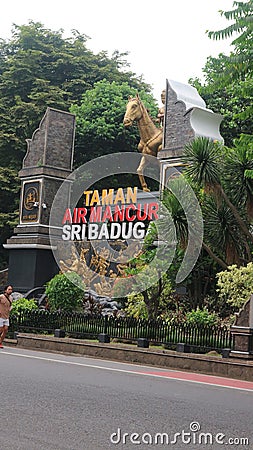 Sri Baduga Purwakarta Fountain Park Stock Photo