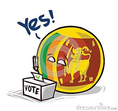 Sri lanka country ball voting yes Vector Illustration
