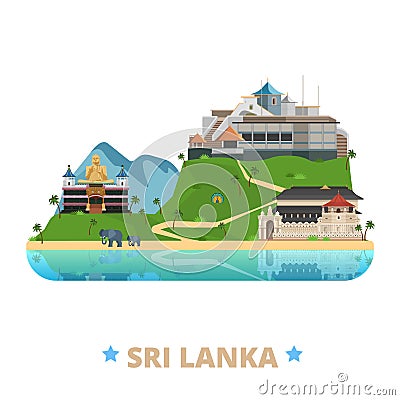 Sri Lanka country design template Flat cartoon sty Vector Illustration