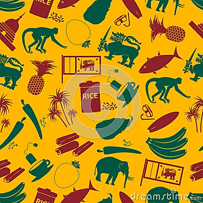 Sri-lanka country symbols color seamless pattern eps10 Vector Illustration