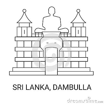 Sri Lanka, Dambulla, travel landmark vector illustration Vector Illustration