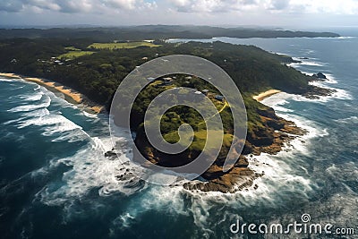 Sri Lanka drone view. Jungle in Sri Lanka, aerial view. Stock Photo